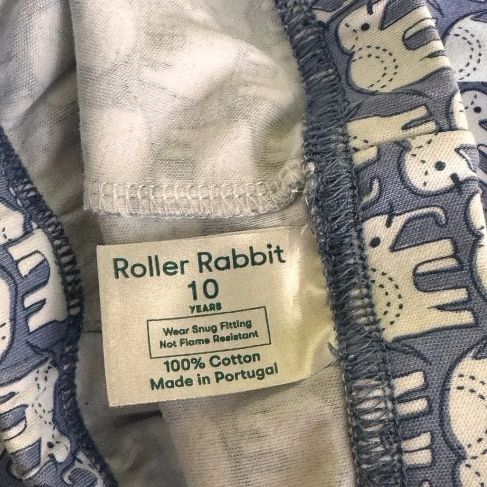 Roller Rabbit Kids Hathi Pajama Pants Blue Elephant 10